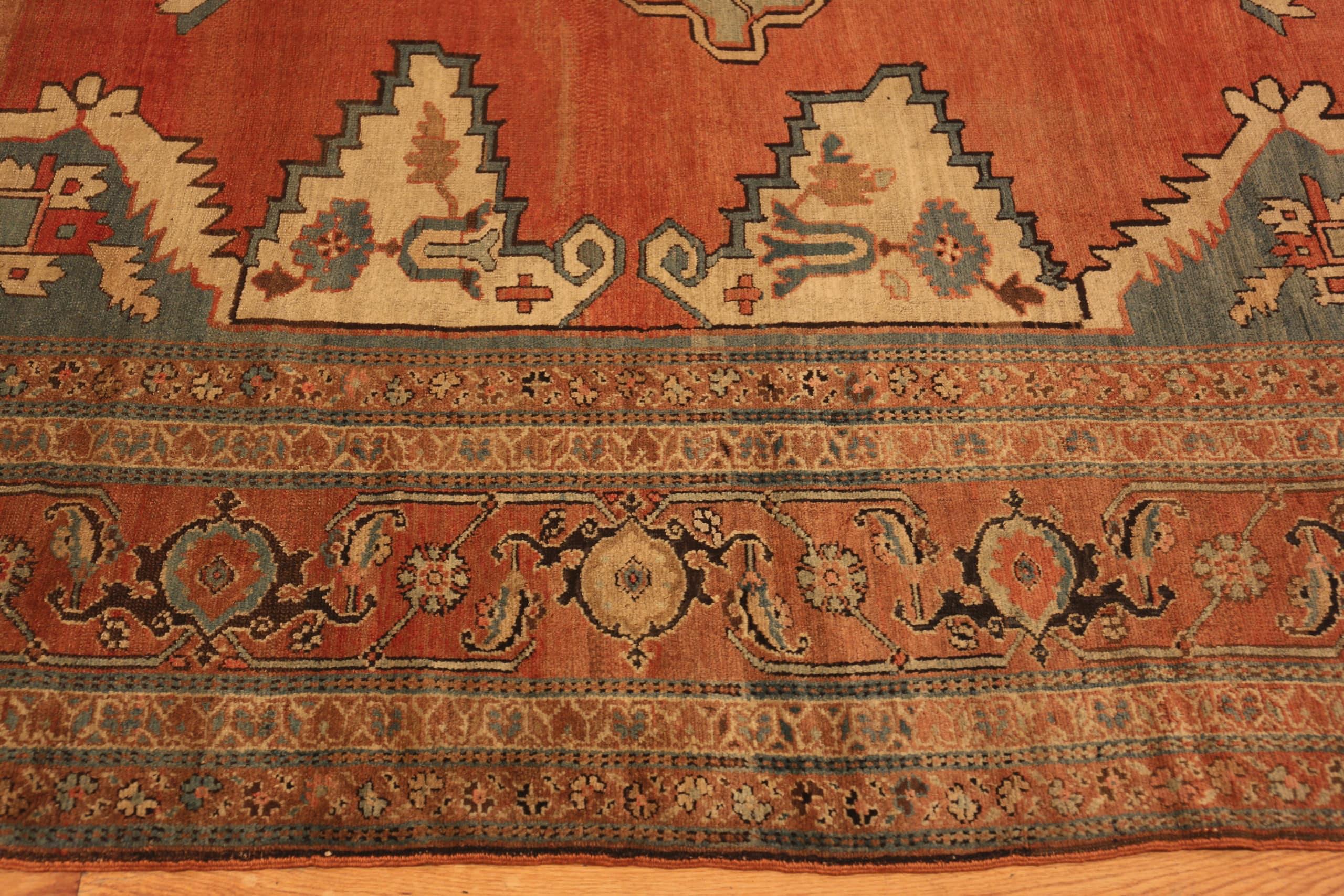 Room Size Antique Persian Serapi Rug, Country of origin: Persia, Circa date: 1900. Size: 10 ft 7 in x 12 ft 2 in (3.23 m x 3.71 m)

