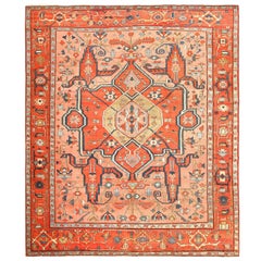 Room Size Antique Serapi Persian Rug. Size: 9 ft 10 in x 12 ft (3 m x 3.66 m)