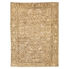 Zimmer Größe Beige Persisch Heriz Wolle Teppich Antike mit Allover-Motiv