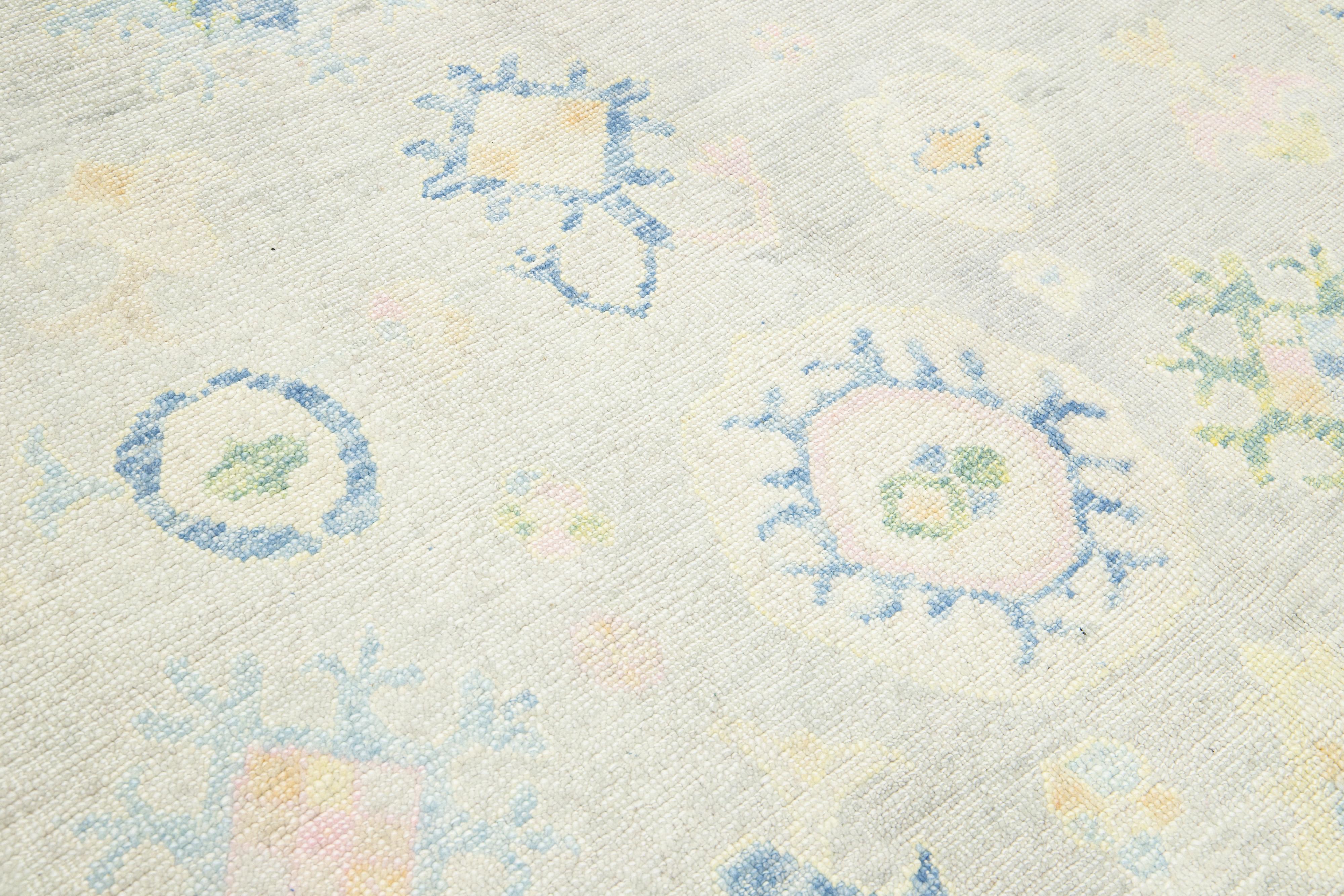 Taille de la pièce Tapis en laine turque Oushak, beige, conçu pour la pièce en vente 2
