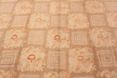 Room Size Floral Pattern Antique American Hooked Rug 8'9" x 11'10"