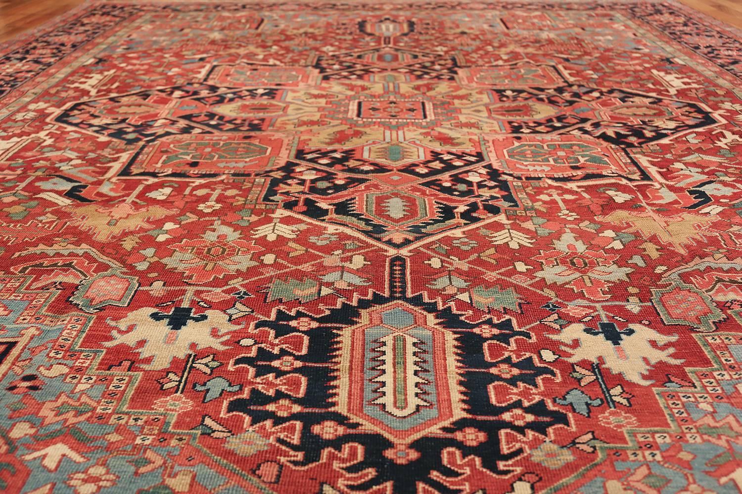 Room Size Geometric Antique Persian Heriz Rug. Size: 11 ft x 14 ft 4 in 2