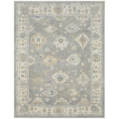 Room Size Hand-Knotted Turkish Oushak Rug