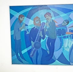 Room Size Painting of Gerry Mulligan Jazz Group, Ca. 1960s