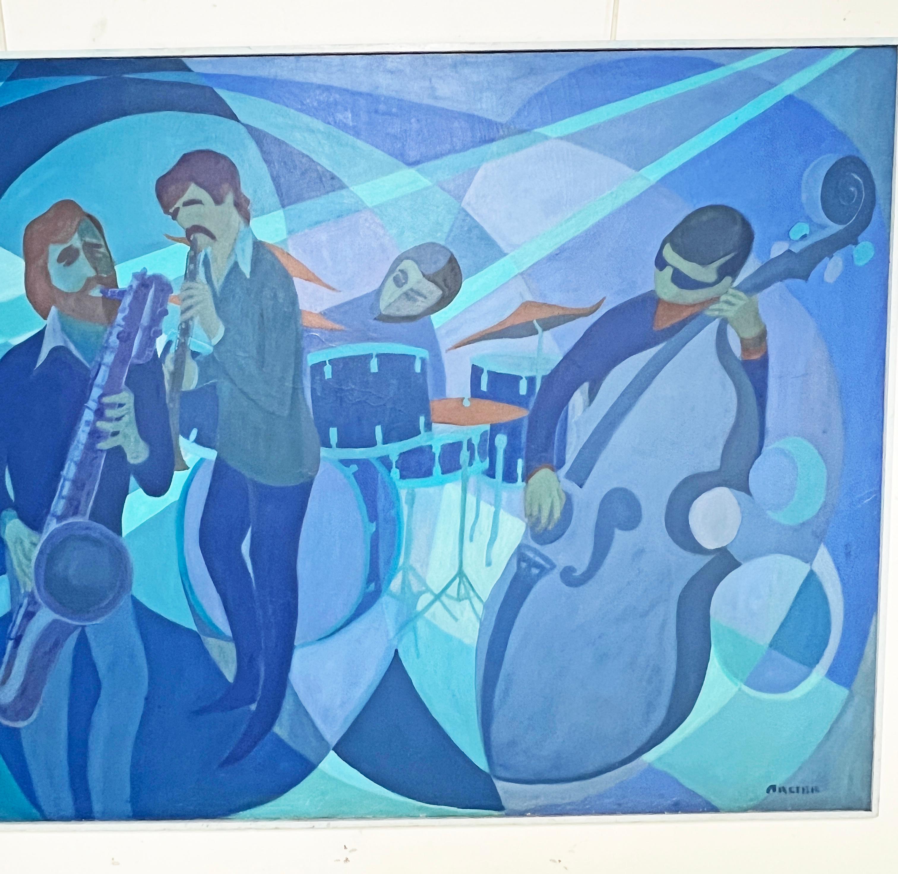 Mid-Century Modern Photo en taille réelle du groupe de jazz de Gerry Mulligan, vers 1960 1960s en vente