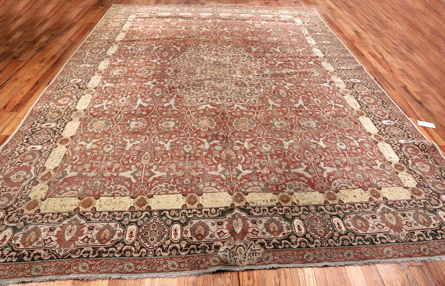 20th Century Antique Persian Tabriz Rug. Size: 10 ft 6 in x 14 ft 4 in  For Sale