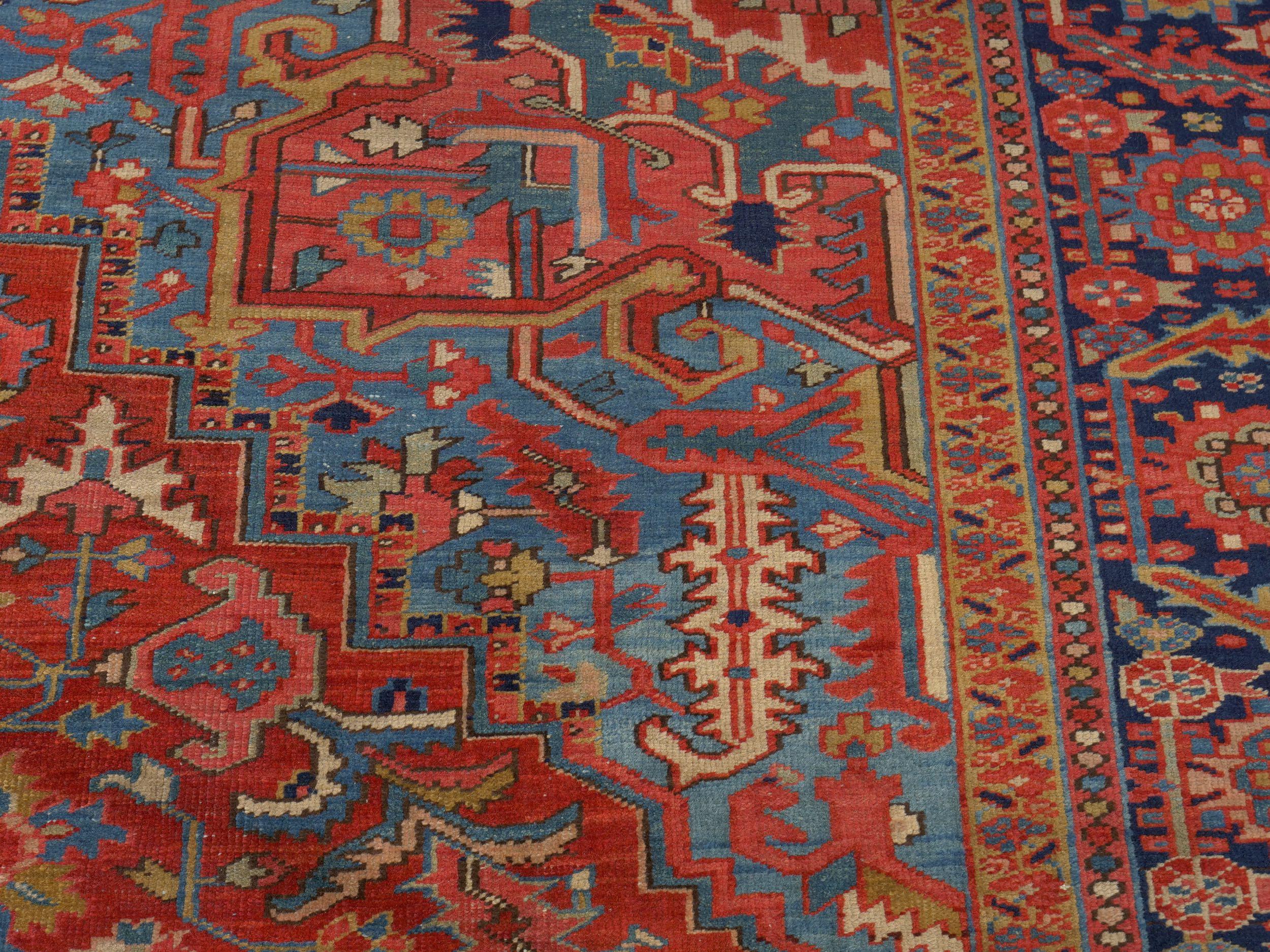 Room-Size Semi-Antique Heriz Rug Carpet, circa 1930 11