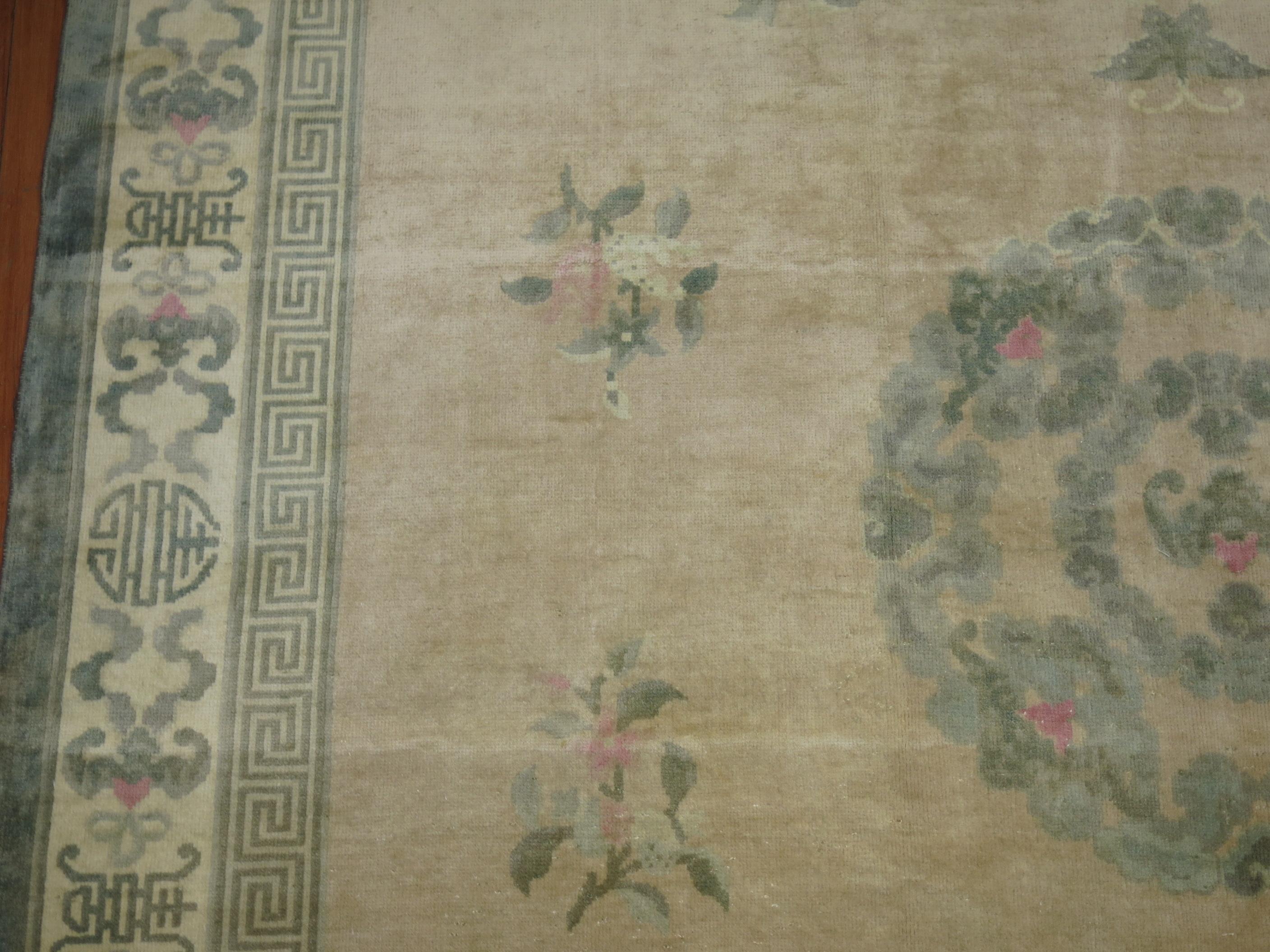 20th Century Zabihi Collection Room Size Vintage Chinese Rug For Sale