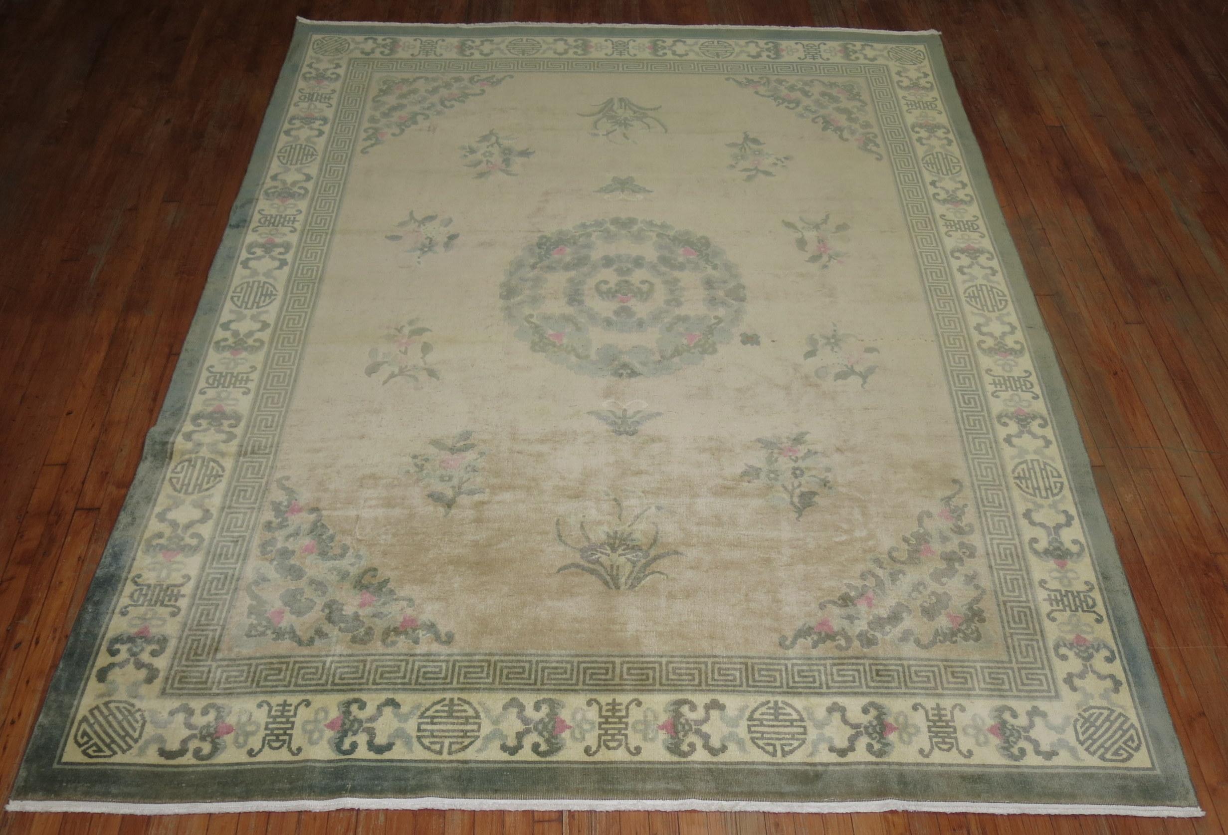 Zabihi Collection Room Size Vintage Chinese Rug For Sale 1
