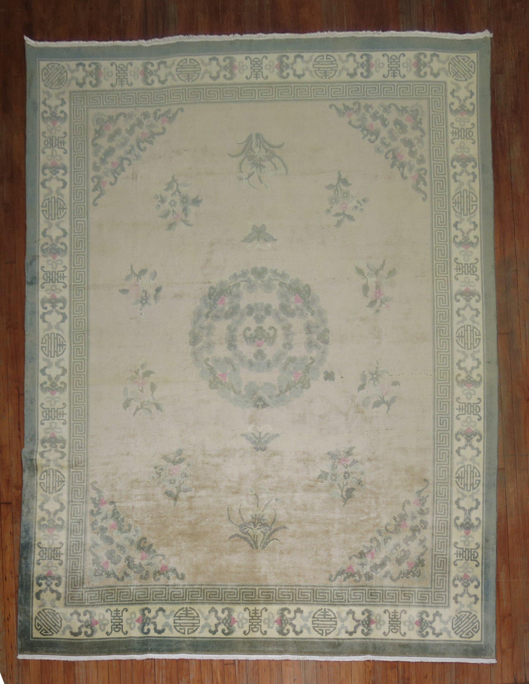 Zabihi Collection Room Size Vintage Chinese Rug For Sale 2