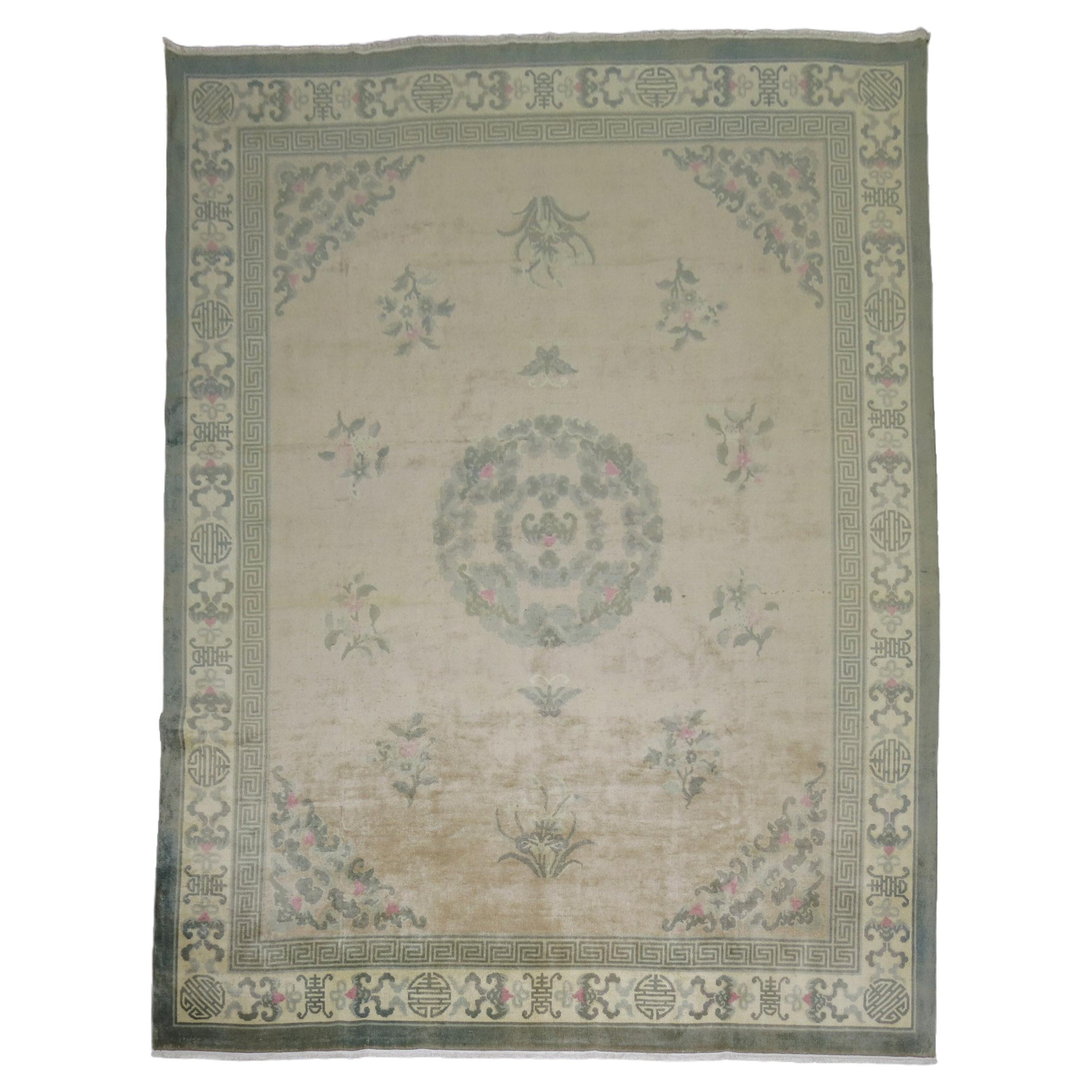 Tapis chinois vintage Zabihi Collection Taille de pièce