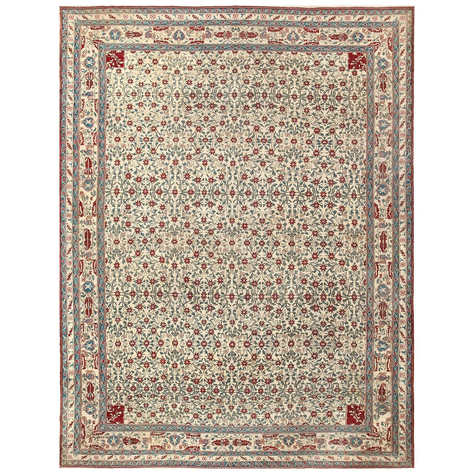 Antique Indian Agra Rug. Size: 8 ft 10 in x 11 ft 6 in For Sale