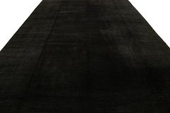 Room Sized Contemporary Tibetan Wool & Silk Rug Designed IIn Dark Green Color