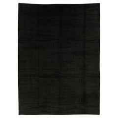 Room Sized Contemporary Tibetan Wool & Silk Rug Designed IIn Dark Green Color