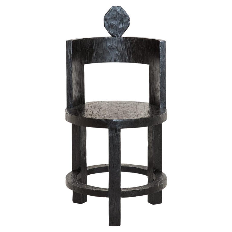 Rooms Studio, Sculptural Chair I, Black Wood Modern Side Chair  For Sale