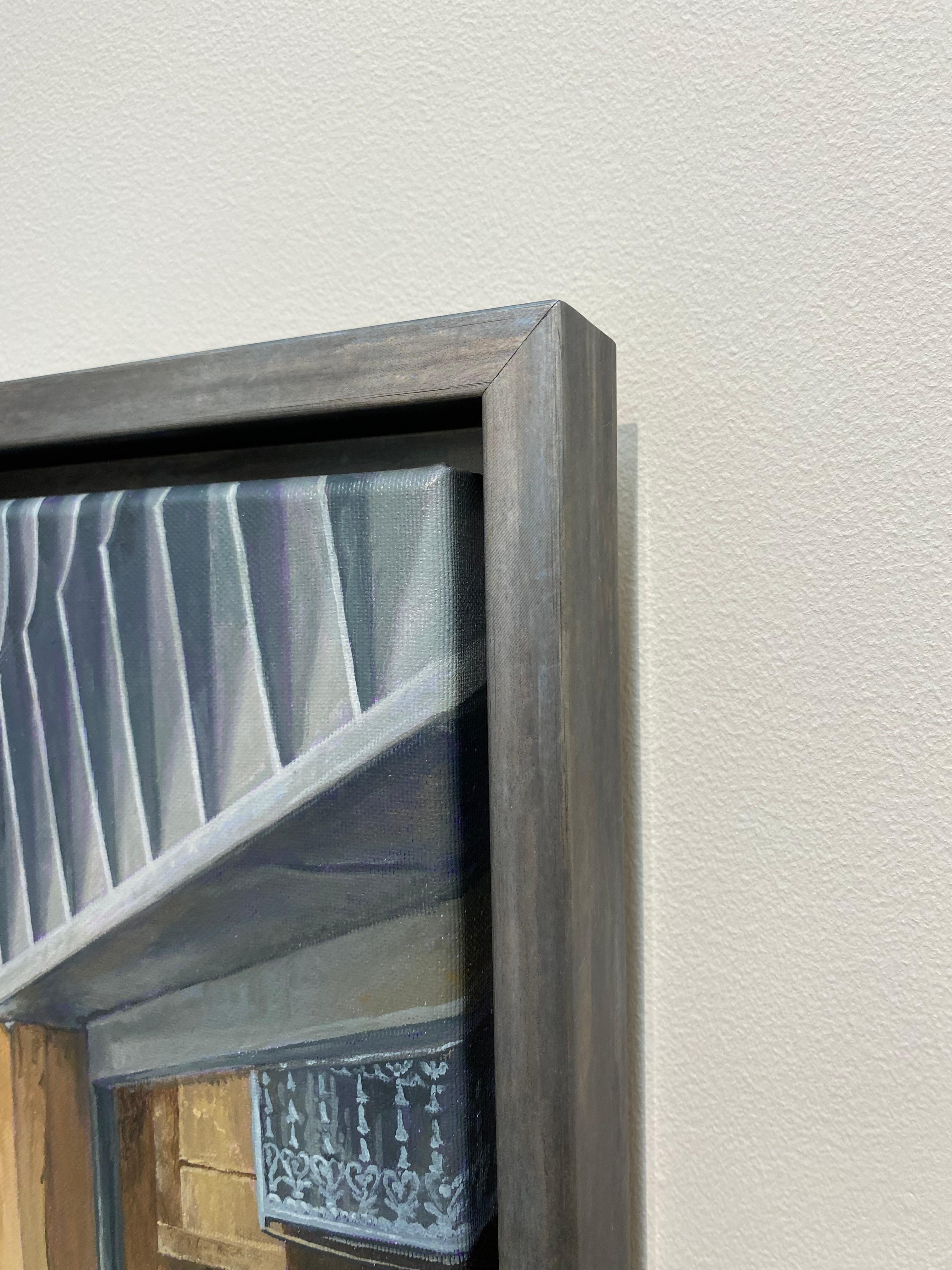 Belvès - 21. Jahrhundert Hyperrealistisches Ölgemälde einer Stadt im Angebot 5