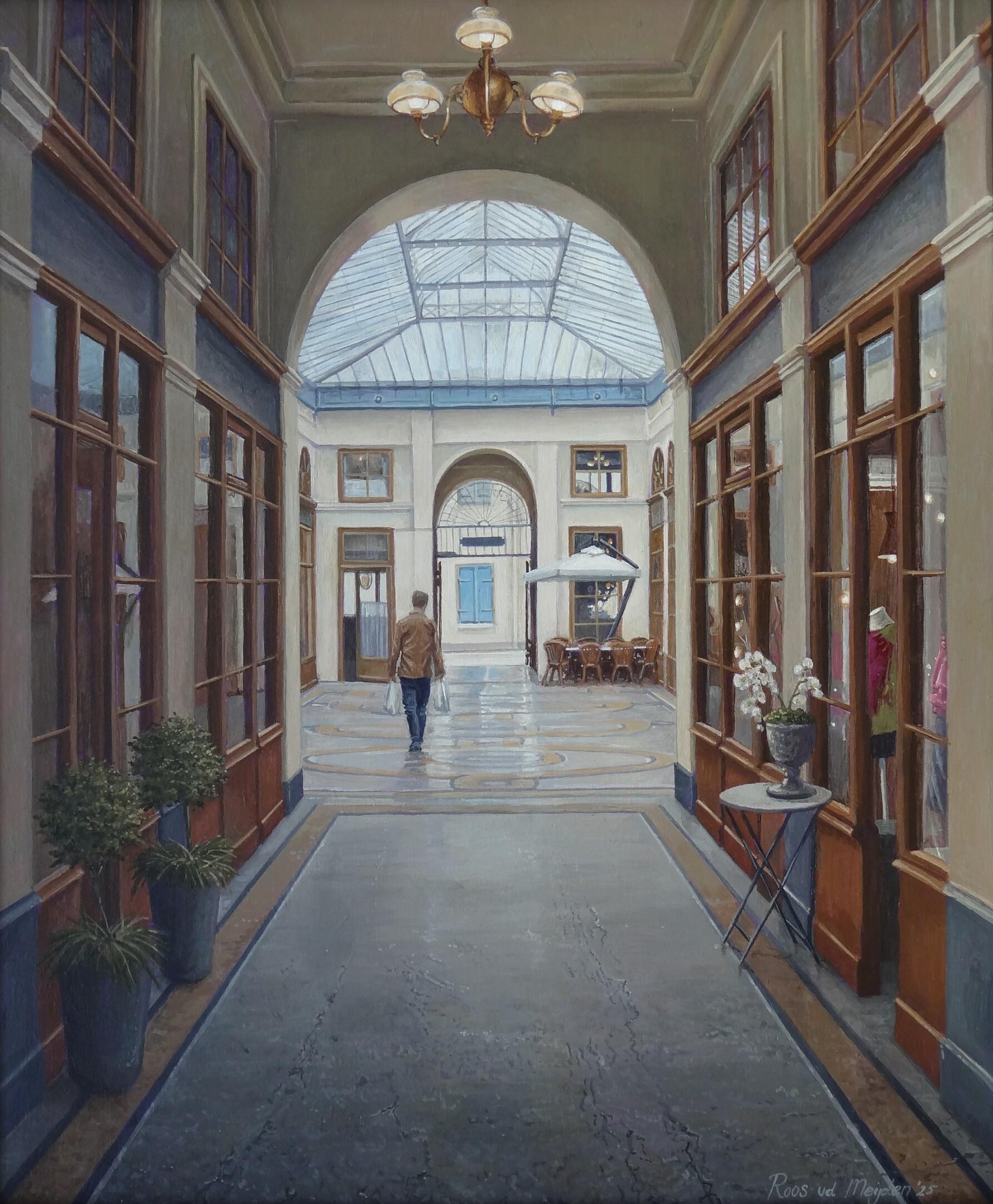 Galerie Vivienne, Paris - Hyperrealistisches Ölgemälde aus dem 21.