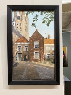 Kobus Kuch, Delft - 21. Jahrhundert Hyperrealistisches Ölgemälde einer niederländischen Stadt