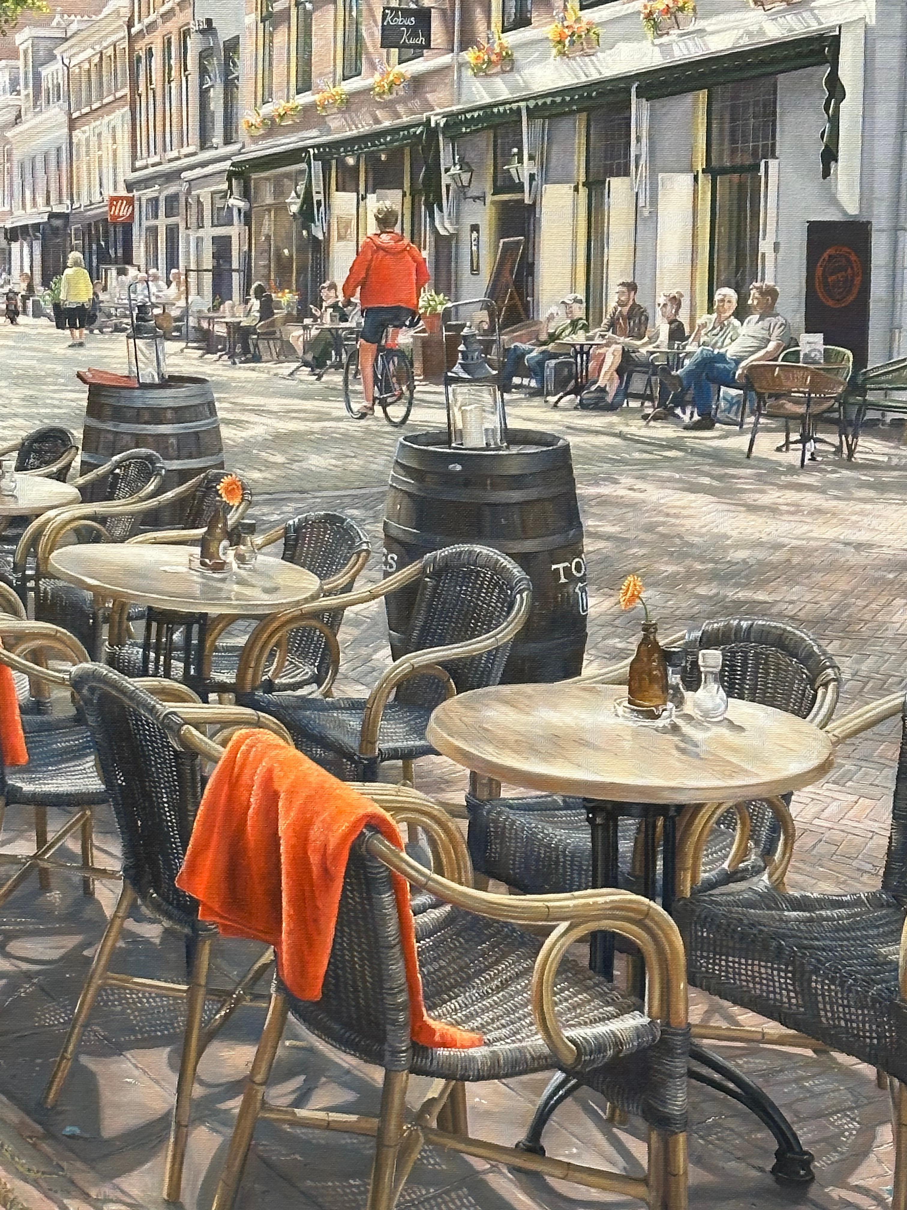 Roos van der Meijden
Kobus Kuch
100 x 100 cm ( incorniciato 108 x 108 cm, la cornice è inclusa nel prezzo )
Acrilico su tela

L'artista olandese Roos van der Meijden è famoso per i suoi paesaggi urbani. Nel suo modo di dipingere, molto realistico, è