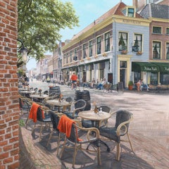 Kobus Kuch, Delft - 21st Century Hyper Realistic oil painting of a Dutch City