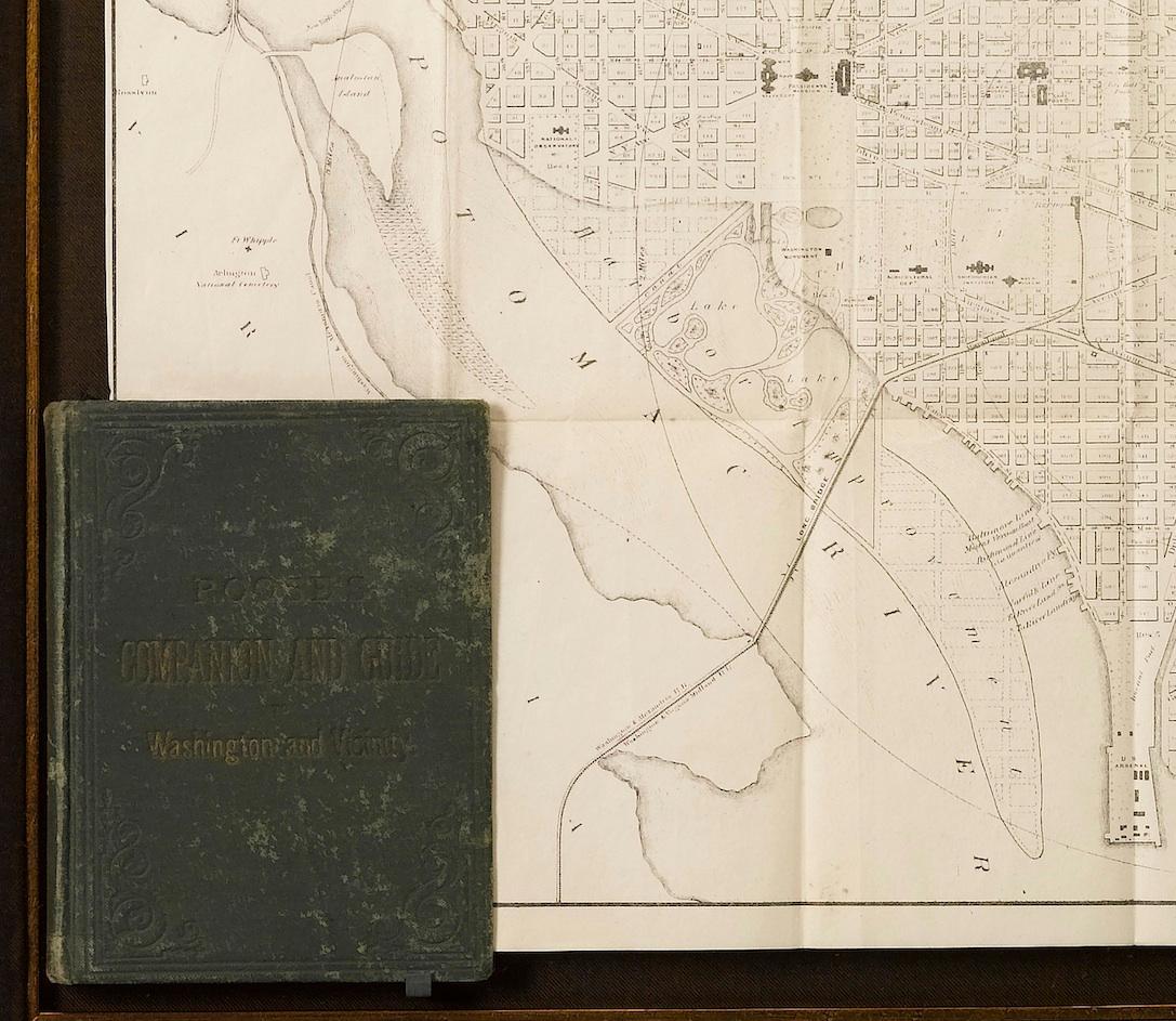 American Antique Map of Washington DC, Roose's Companion and Guide Map, 1885