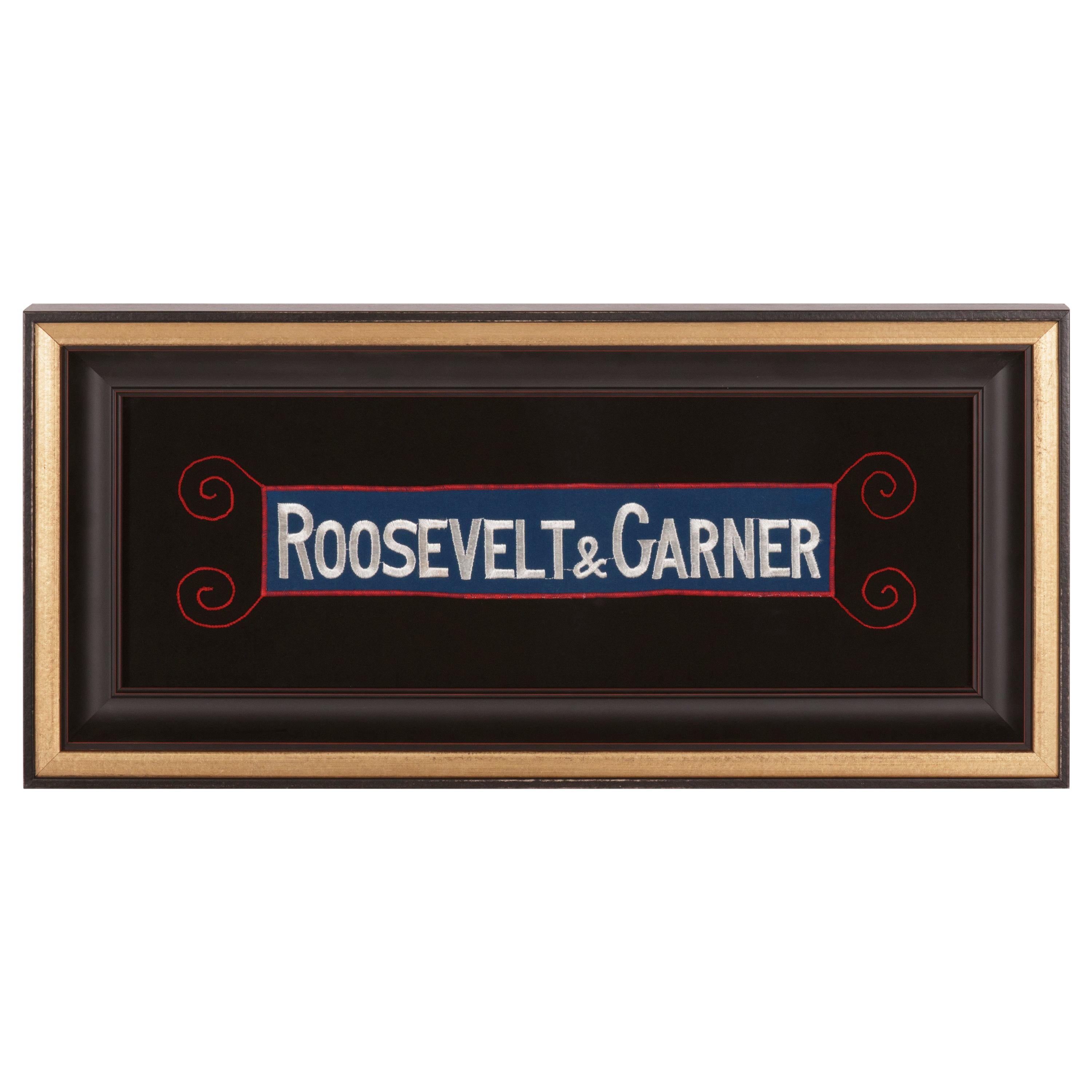 "Roosevelt & Garner" Embroidered Armband Supporting the 1932 Democratic Ticket