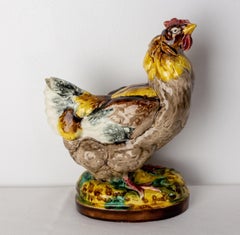 Rooster Ceramic Statuette France, circa 1900