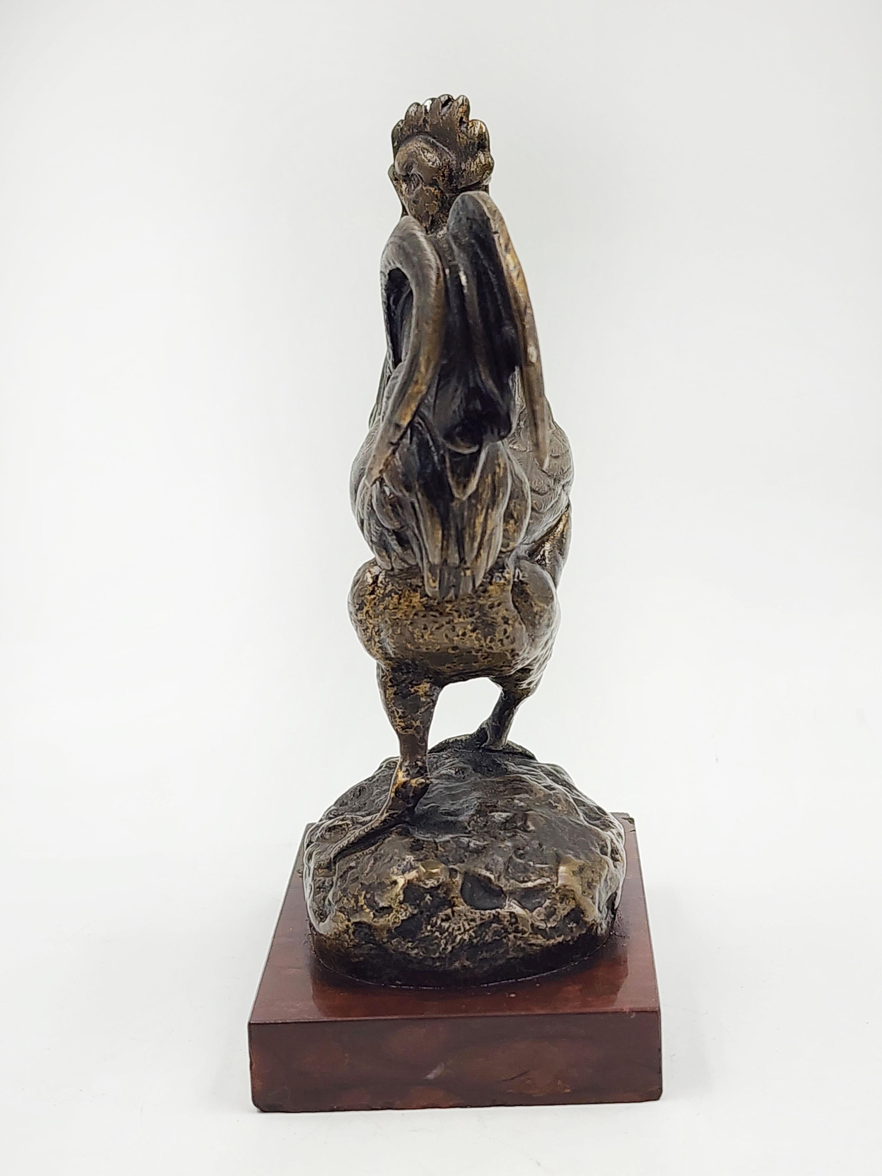 Bronze Rooster Figure 