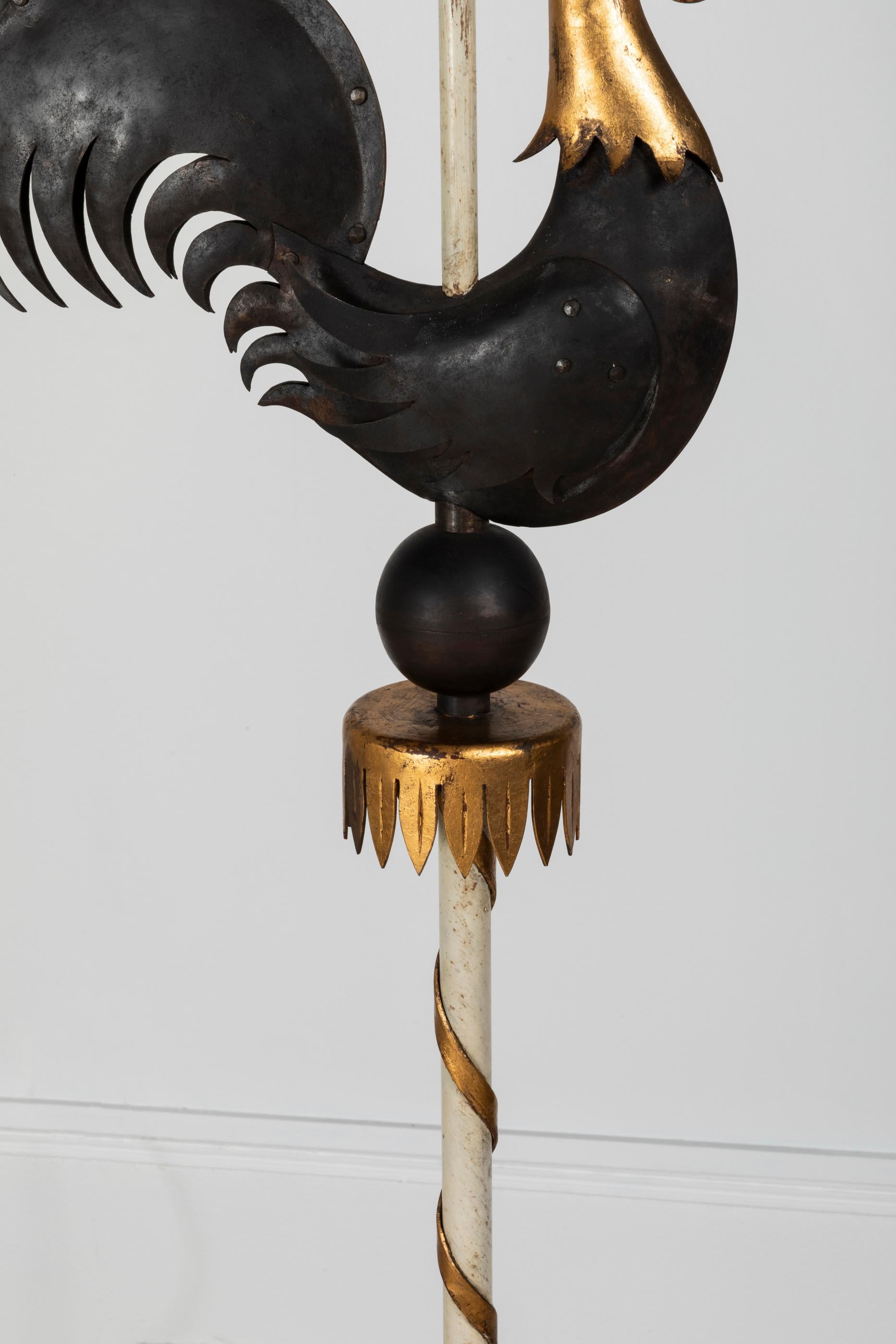 Mid-20th Century Rooster Floor Lamp in the Taste of Gilbert Poillerat, 1940s For Sale
