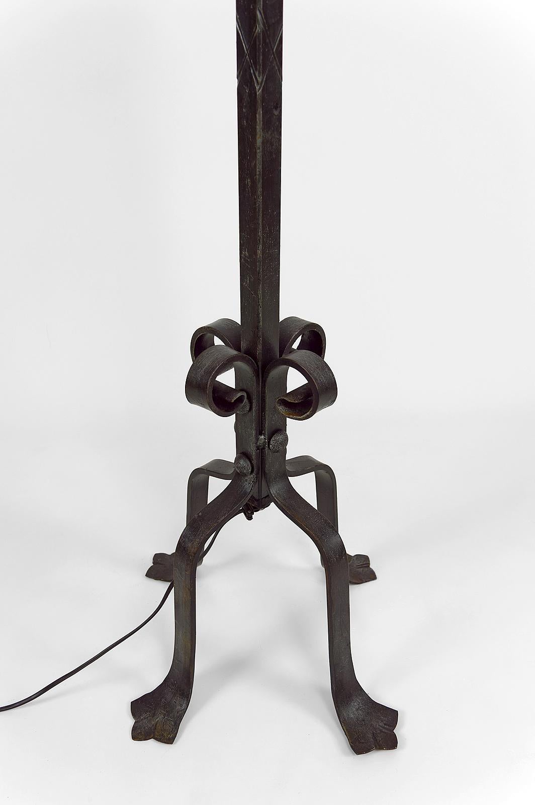 Rooster Floor Lamp in Wrought Iron by Jean Touret for Ateliers Marolles, 1950's For Sale 5