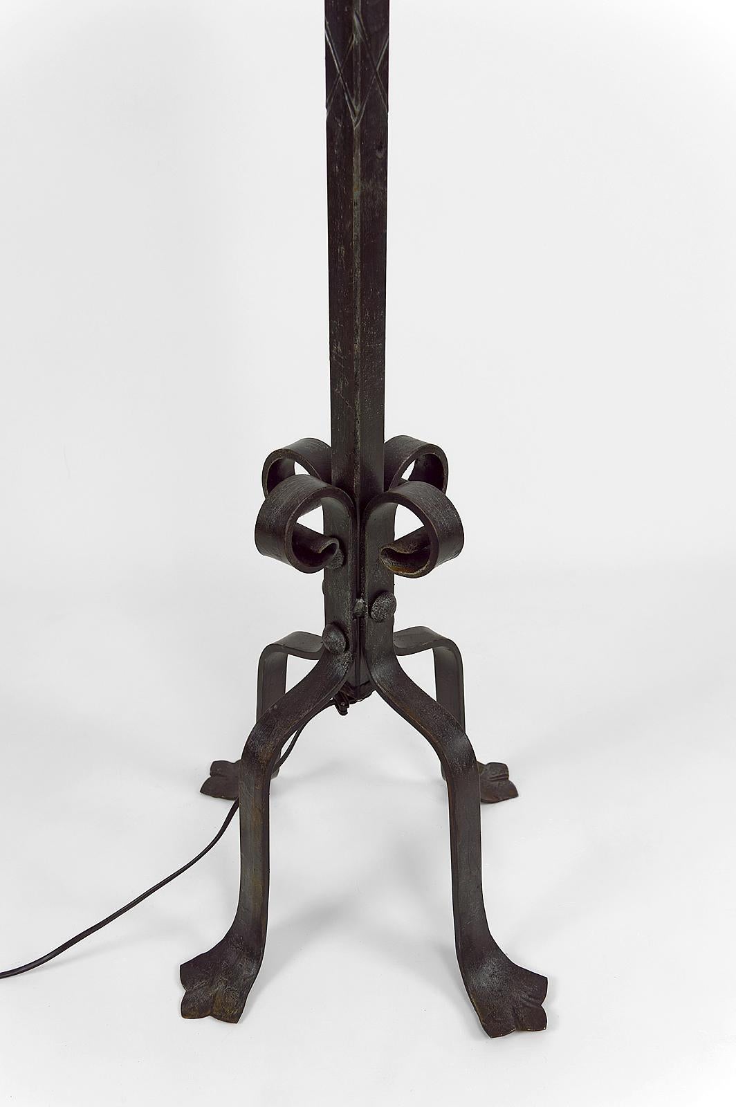 Rooster Floor Lamp in Wrought Iron by Jean Touret for Ateliers Marolles, 1950's For Sale 4