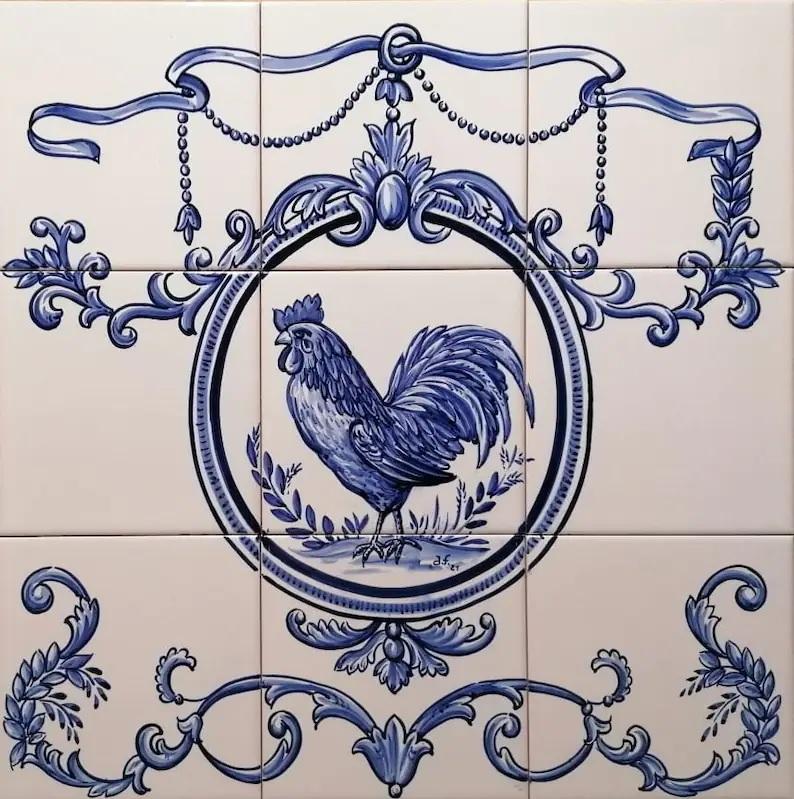 Hanging Foods Kitchen Tile Mural in Pure Clay and Fine Ceramic For Sale