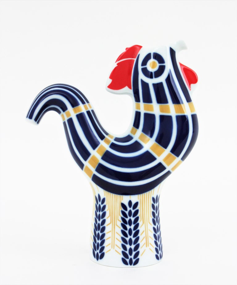 Rooster Porcelain Jug Vase, Spain, 1960s For Sale at 1stDibs
