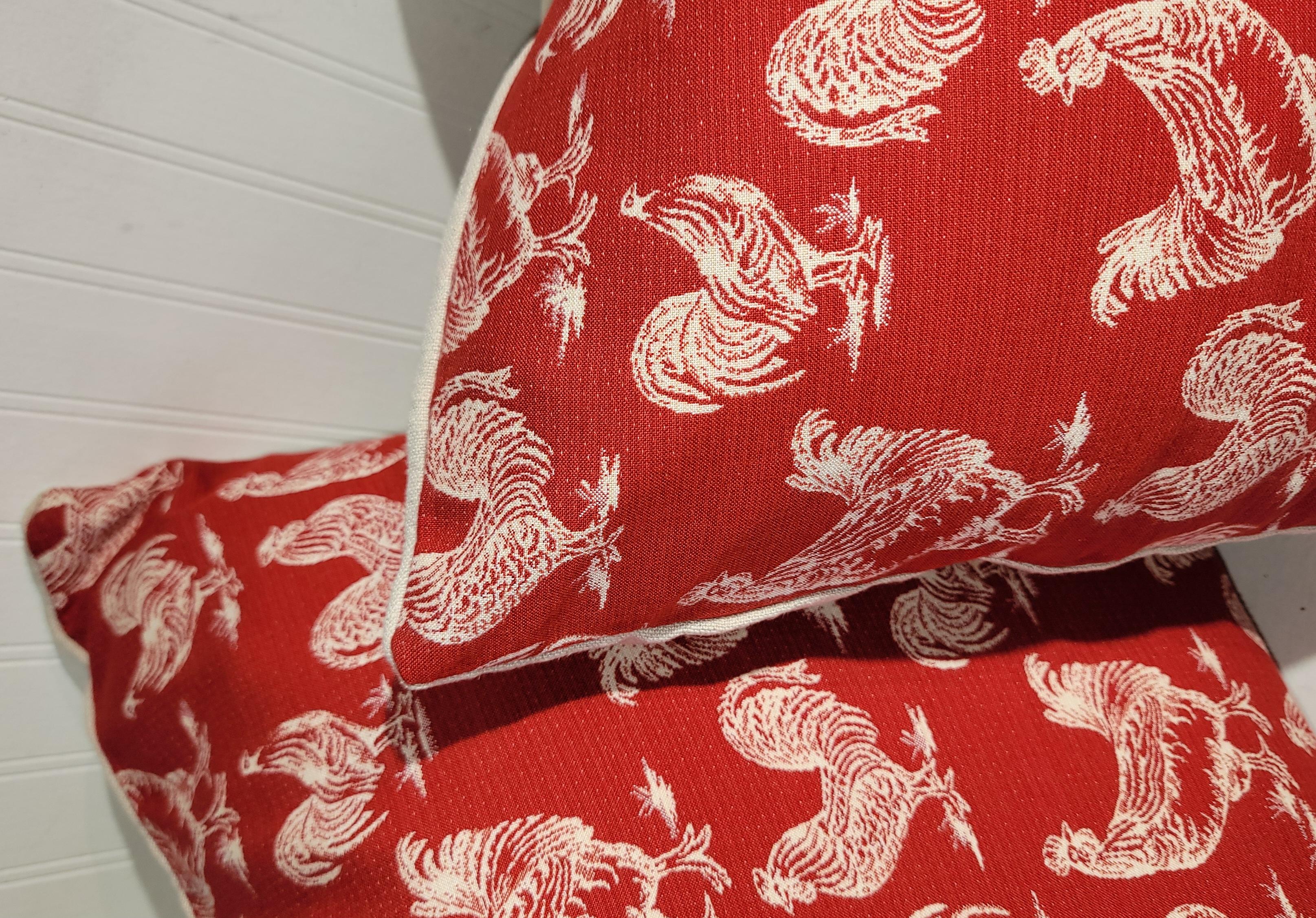 Adirondack Coq imprimé  Oreillers - Paire en vente
