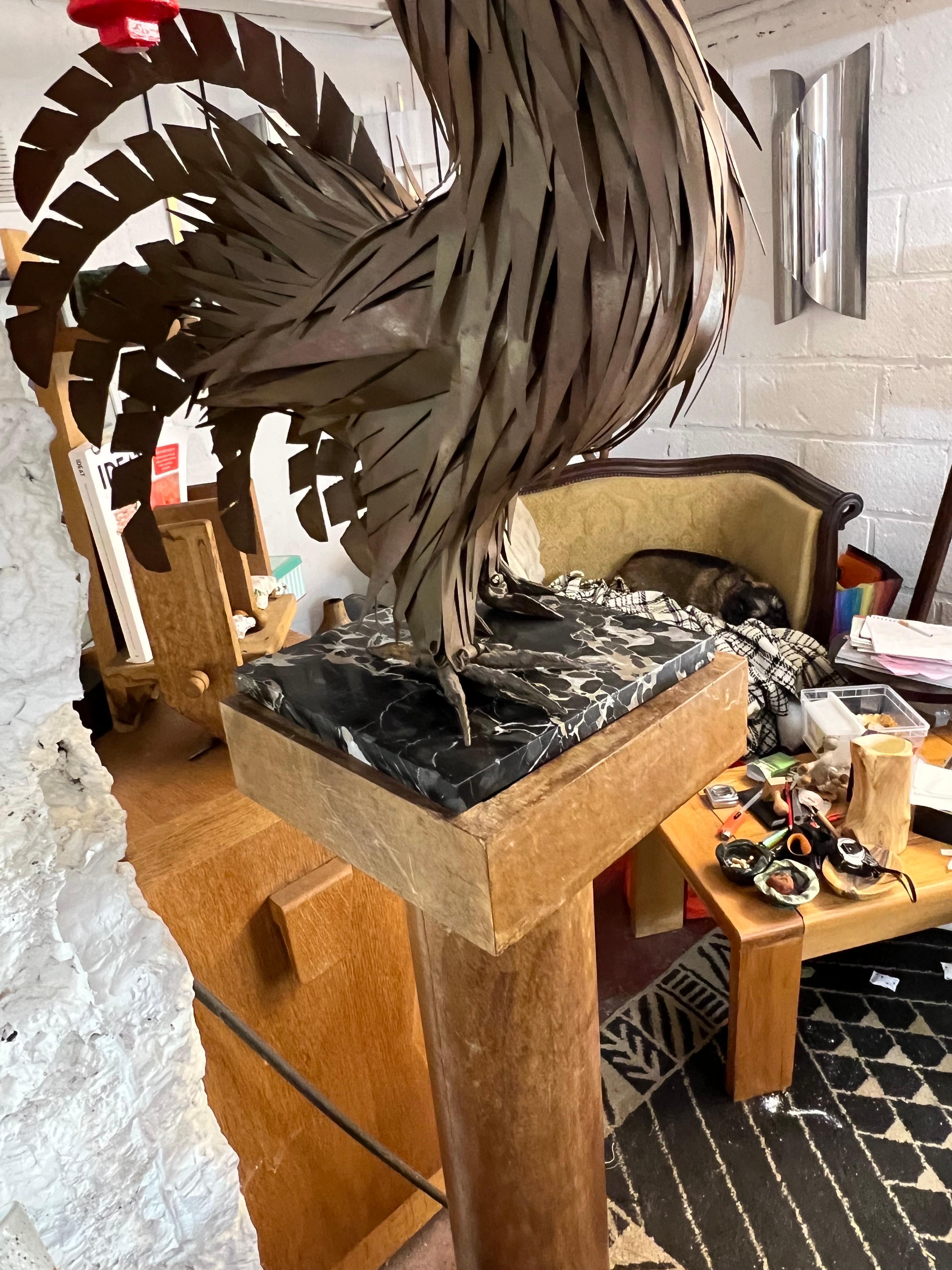 French Rooster, Sculpture in Iron For Sale