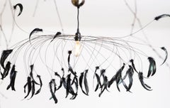 Rooster Tail Feathers Chandelier, France