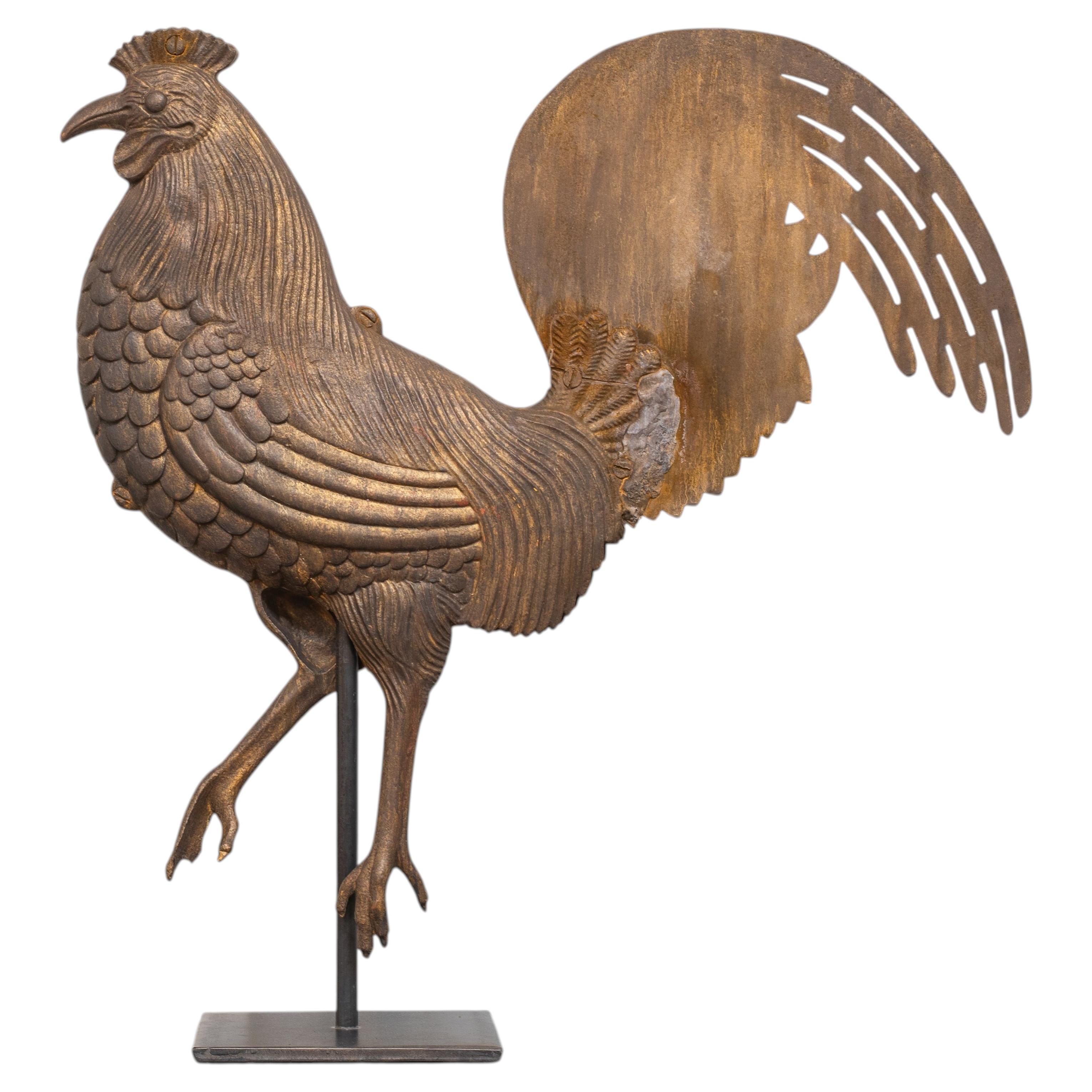 Girouette en forme de coq par Rochester Iron Works, années 1880