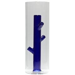Root Medium Blue Vase in Glass by Driade