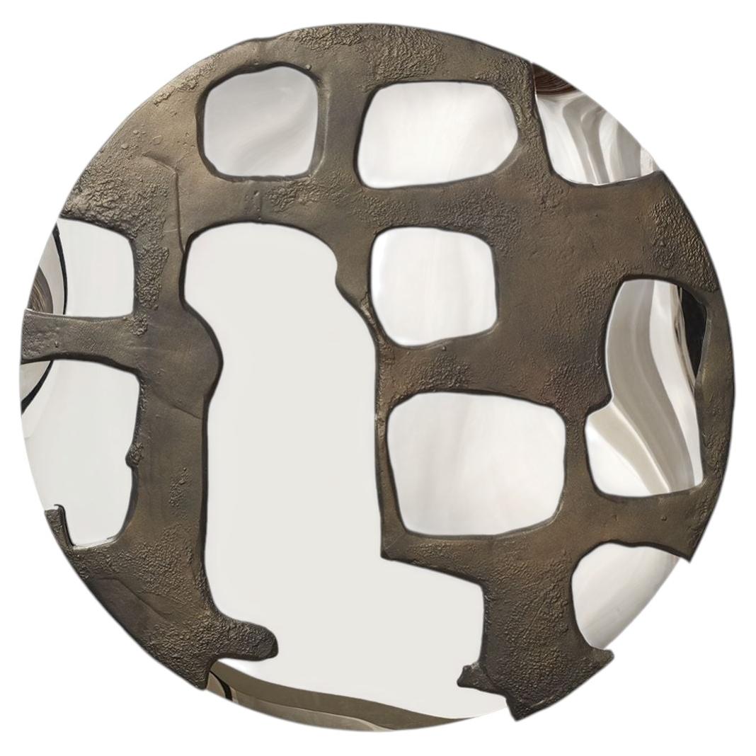 Root Runder Wandspiegel aus Aluminiumguss und Edelstahl von Studio Ayse Demir