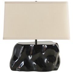 Root Shape Lamp with Shade in Black Stone by Robert Kuo, Limited Edition