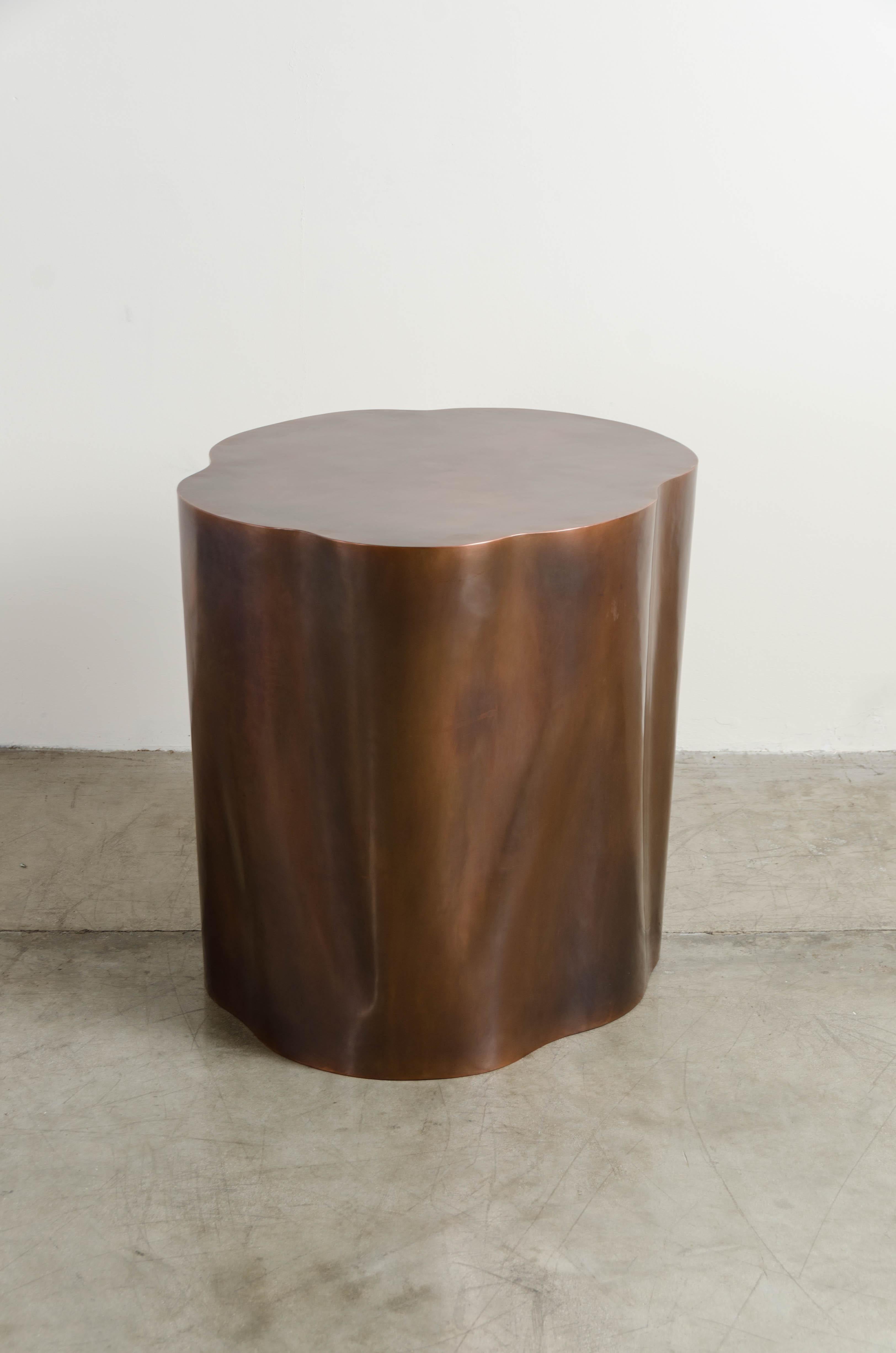 Repoussé Root Shape Side Table in Copper by Robert Kuo, Limited Edition