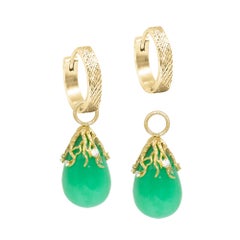 Rooted Chrysoprase Gold 18k Earring Charms