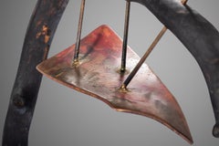 Organic Sculptural Art Composed of Ebonized Wood and Patinaed Copper, c. 1960s