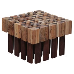 Roots Spalted Maple Cubes und Walnuss Beistelltisch