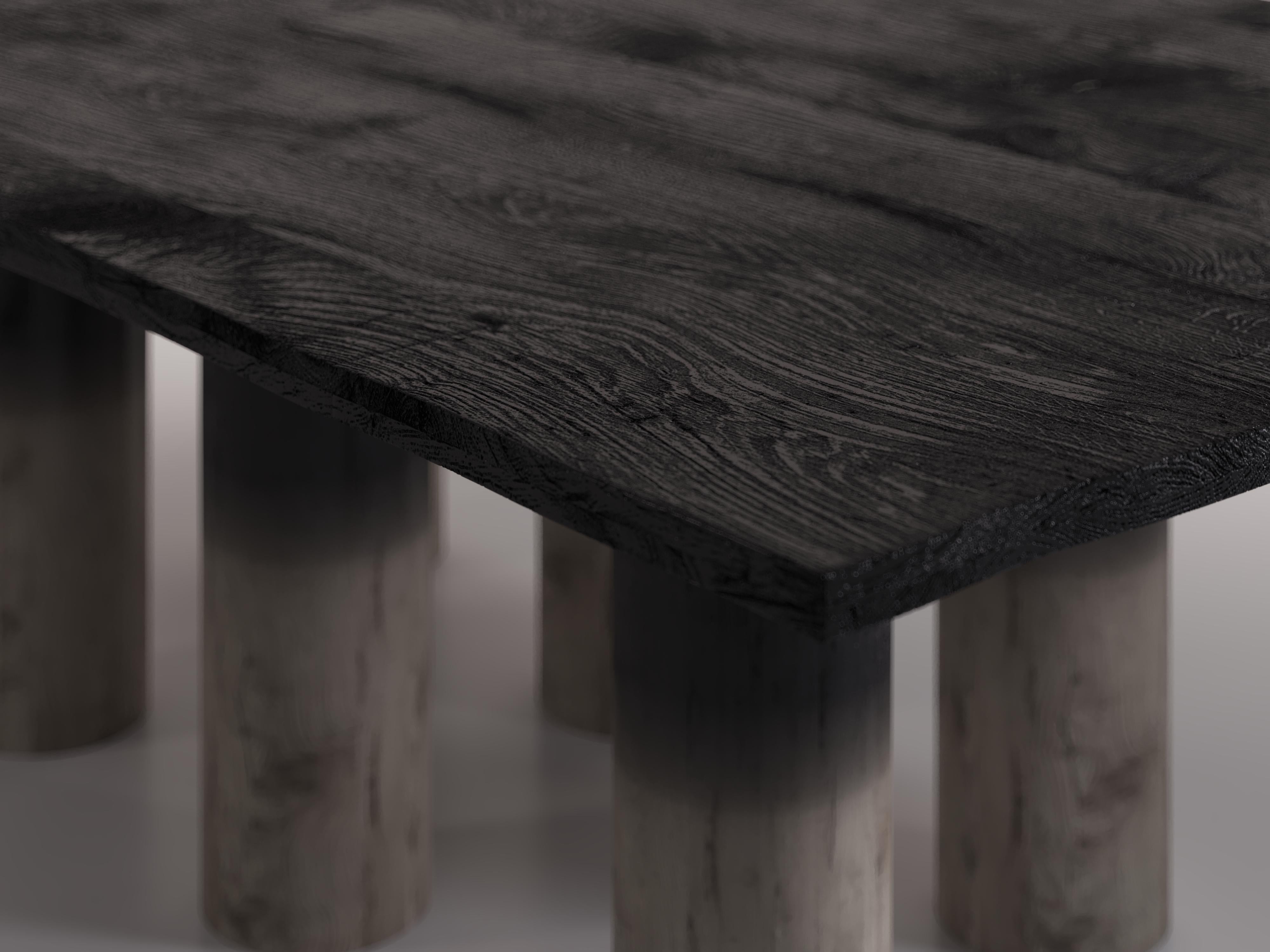 Moderne Table de salle à manger contemporaine Roots en bois  en vente