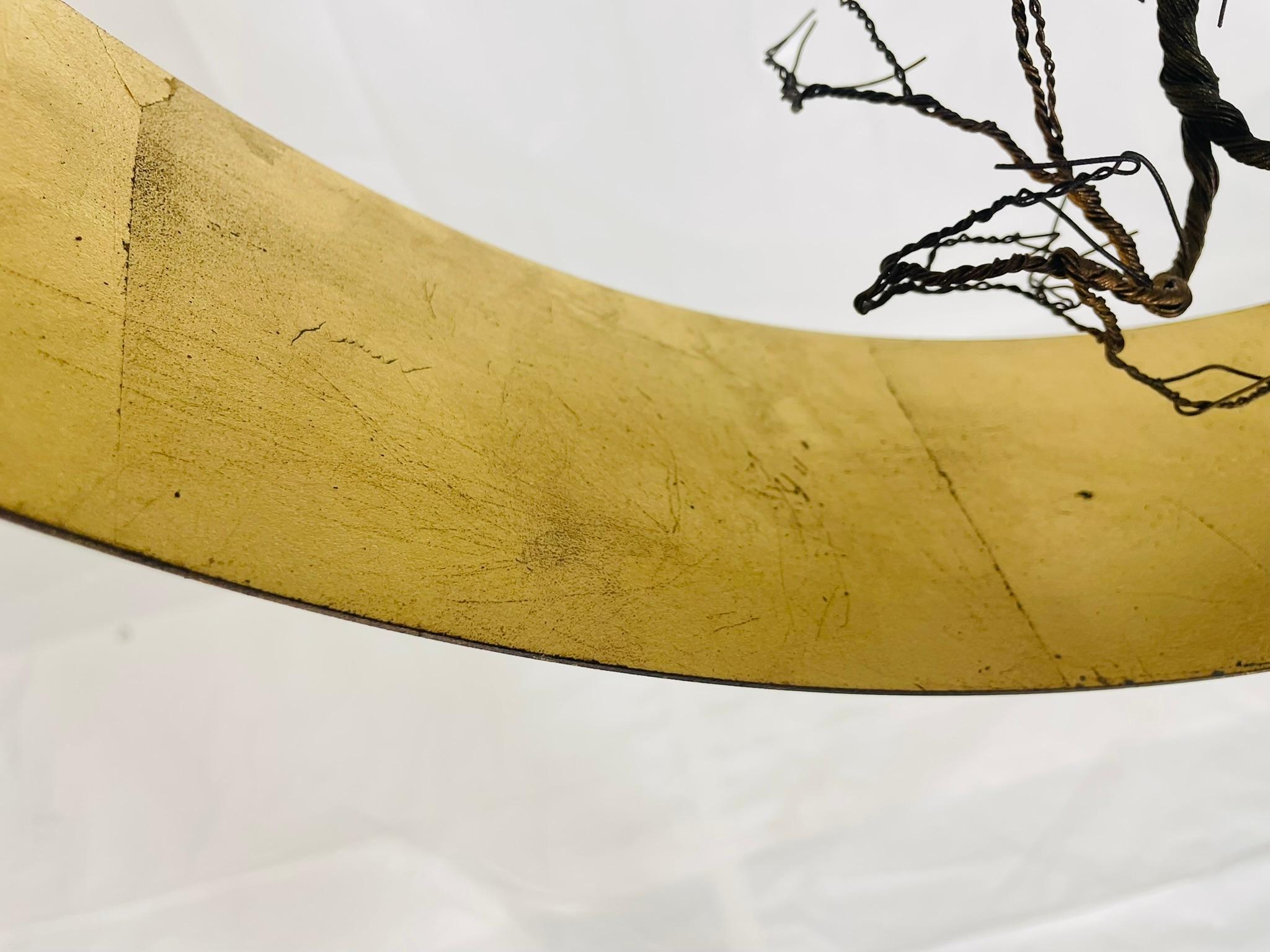 “Roots” Sculptural Pendant Light by F+M FOS, Hand-Twisted Wire, Gold Leaf, Greec For Sale 12