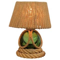 Rope and Glass Ball Lamp by Audoux and Minnet, 1960s