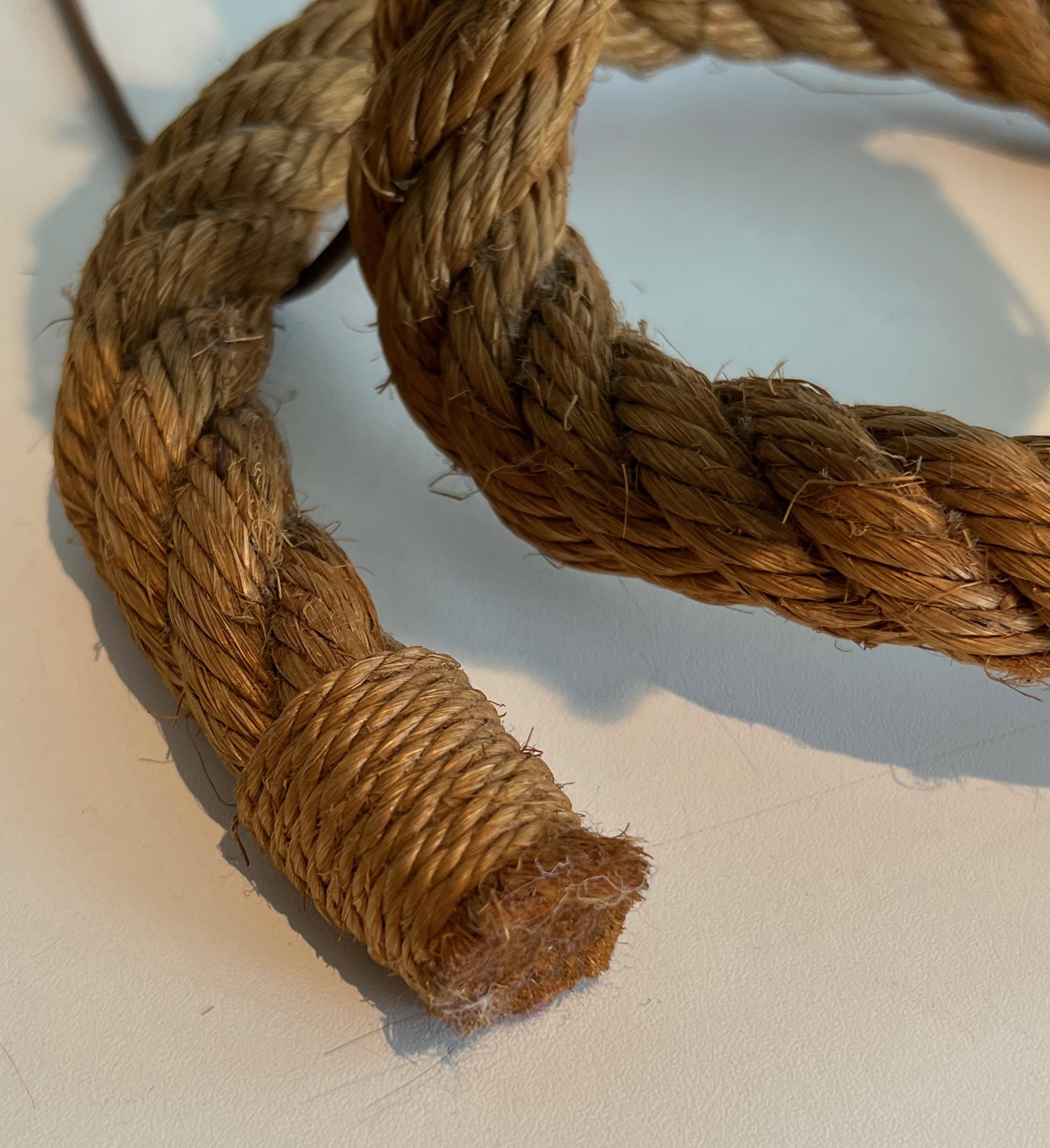 Rope and green glass table lamp by Adrien Audoux & Frida Minet (Audoux Minet) For Sale 10