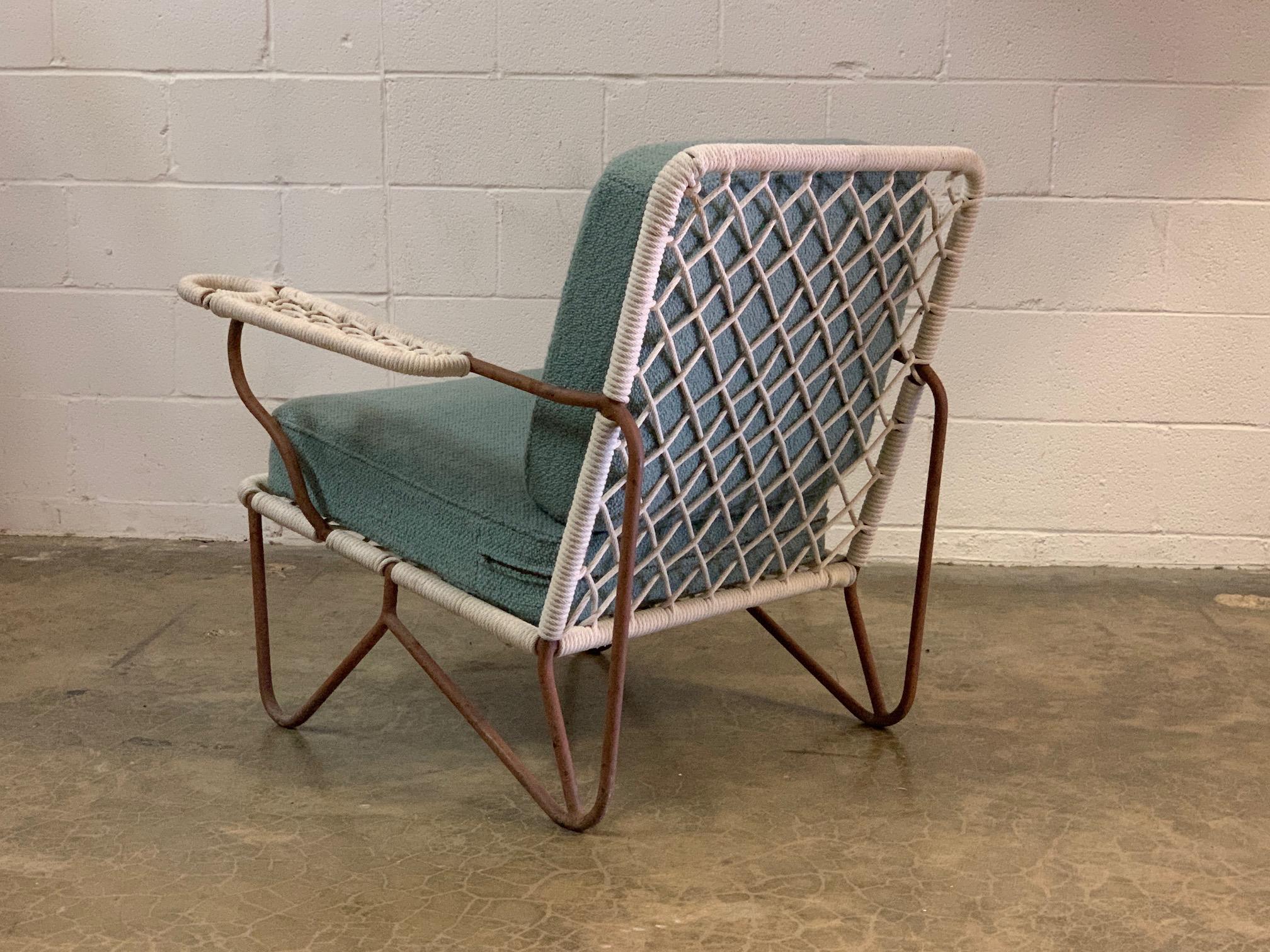 Rope and Iron Lounge Chair For Sale 6