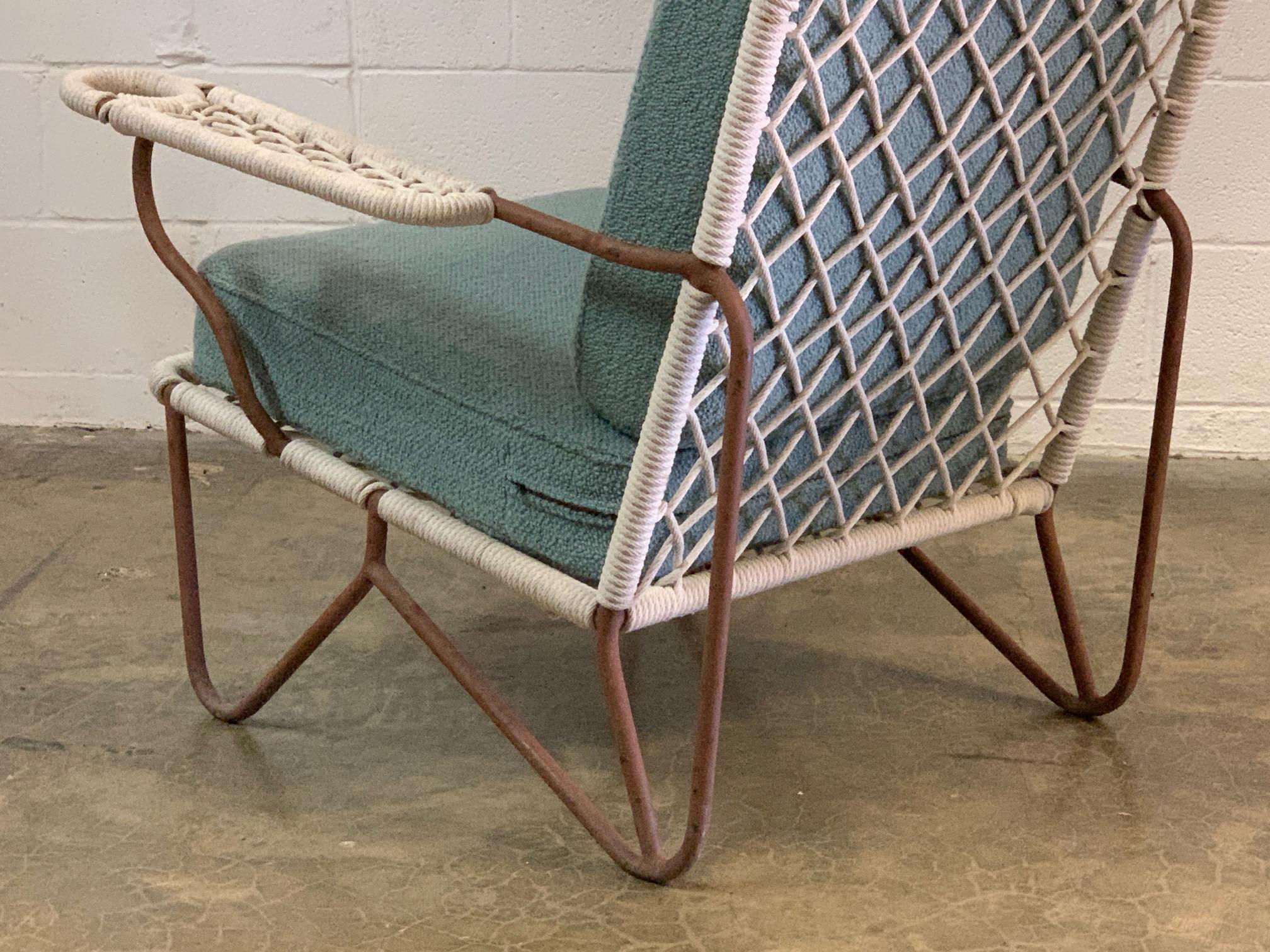 Rope and Iron Lounge Chair For Sale 7